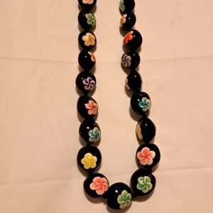 Black beaded necklace